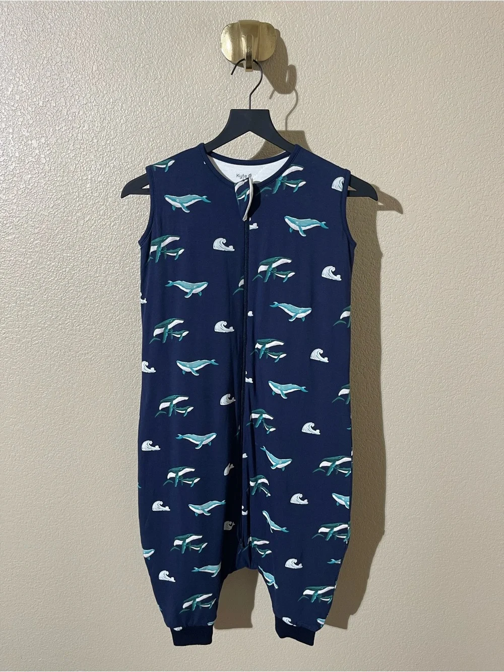 Kyte BABY Navy Whale Print Sleeveless Pajama Sleepsack